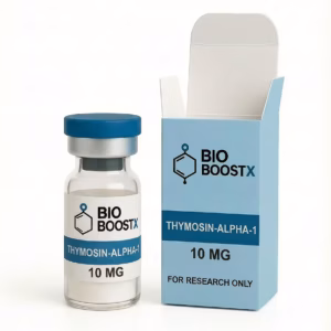 Thymosin Alpha-1 research grade synthetic peptide vial, laboratory reference, EU stock by BioBoostX