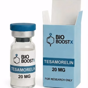 Tesamorelin 20mg sealed lyophilized powder peptide reference vial for laboratory HPLC and LC-MS identity comparison EU supply BioBoostX peptides